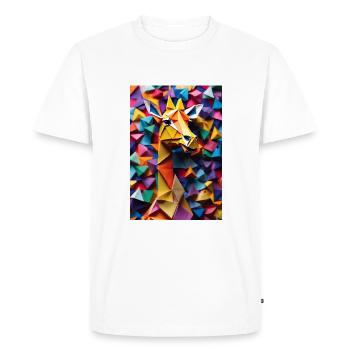 Origami Giraffe - Men's Premium Organic T-Shirt - white - Front - Nico (187cm)