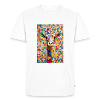 Rainbow Giraffe - Men's Premium Organic T-Shirt - white - Front - Nico (187cm)