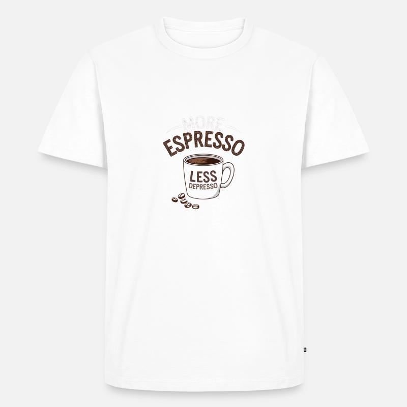 Espresso, Coffee, Kaffee, Latte, Geschenkidee - Männer Premium Bio T-Shirt - Weiß