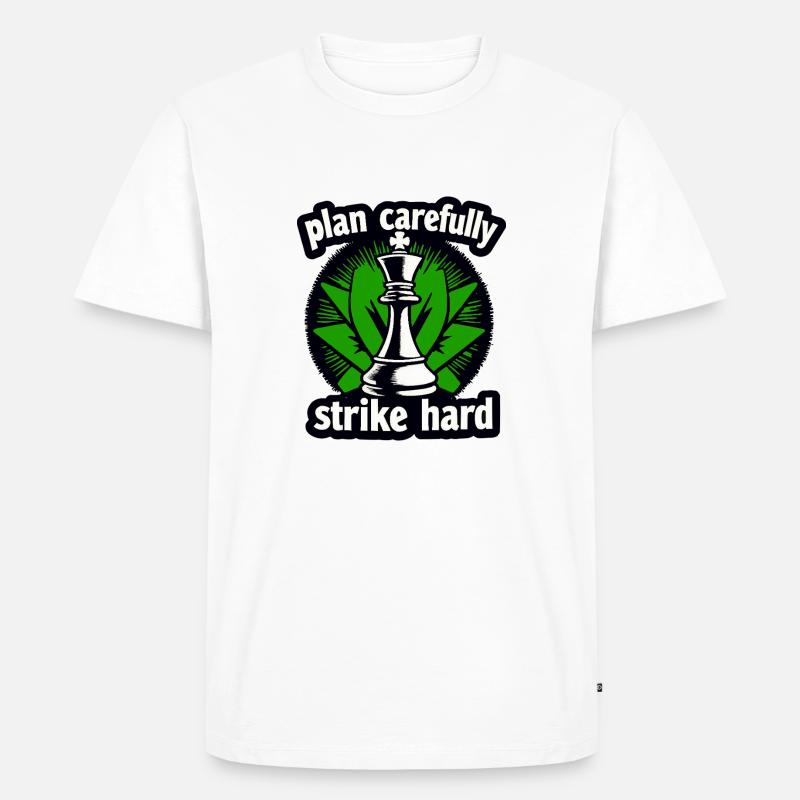 Schach plan carefully strike hard - Men's Premium Organic T-Shirt - white