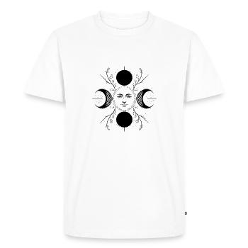 Triple Lune Déesse Lune Phases Spirituelles - T-shirt Premium bio Homme - blanc - Devant - Nico (187cm)