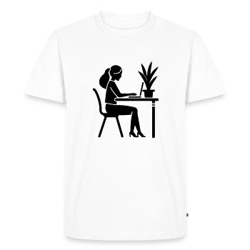 Learning, Studying, Working - Men's Premium Organic T-Shirt - white - Front - Nico (187cm)