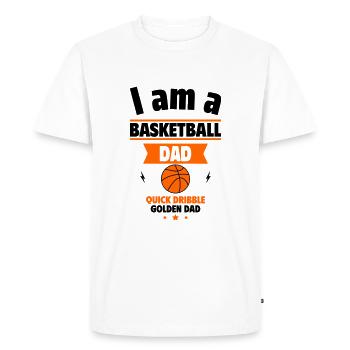 Father's Day Gift: Basketball Dad, Worth Its Weight in Gold - Men's Premium Organic T-Shirt - white - Front - Nico (187cm)