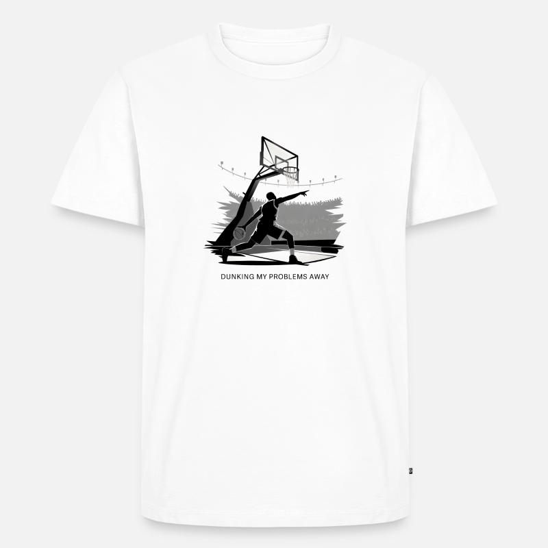 Dunking My Problems Away Basketball - Männer Premium Bio T-Shirt - Weiß