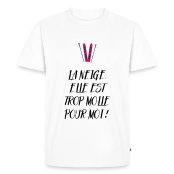 La neige, elle est trop molle pour moi ! Culte - T-shirt Premium bio Homme - blanc - Devant - Nico (187cm)