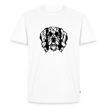 CHARLES SPANIEL dog head illustration - Men's Premium Organic T-Shirt - white - Front - Nico (187cm)