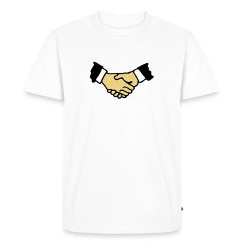 Serrer les mains 3 - T-shirt Premium bio Homme - blanc - Devant - Nico (187cm)