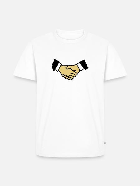 Shaking hands 3 - Men's Premium Organic T-Shirt - white