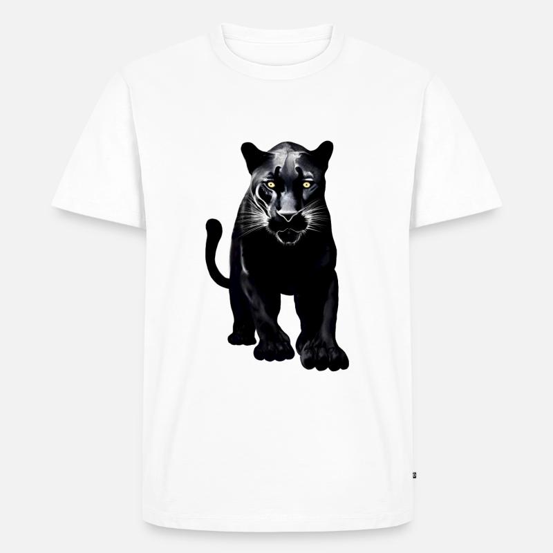 Schwarzer Leopard - Männer Premium Bio T-Shirt - Weiß