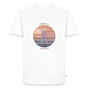 Continuez à surfer - T-shirt Premium bio Homme - blanc - Devant - Nico (187cm)