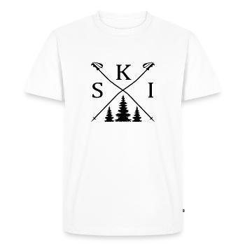 skier ski powder snow ski slope - Men's Premium Organic T-Shirt - white - Front - Nico (187cm)