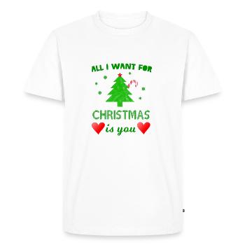 Christmas - Love - Gift - Men's Premium Organic T-Shirt - white - Front - Nico (187cm)