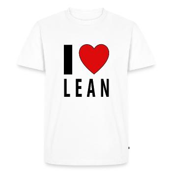 I heart LEAN - Men's Premium Organic T-Shirt - white - Front - Nico (187cm)