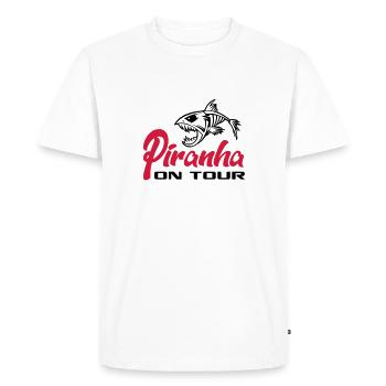 Piranha en tournée - T-shirt Premium bio Homme - blanc - Devant - Nico (187cm)