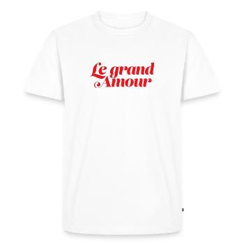Pour les amoureux - T-shirt Premium bio Homme - blanc - Devant - Nico (187cm)