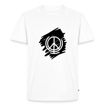 Peace Sign Drawing Peace Sketch black - Men's Premium Organic T-Shirt - white - Front - Nico (187cm)