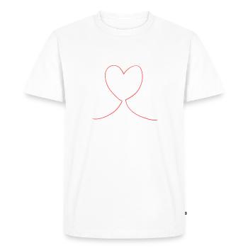 Symbole du cœur Forme d’amour rose - T-shirt Premium bio Homme - blanc - Devant - Nico (187cm)