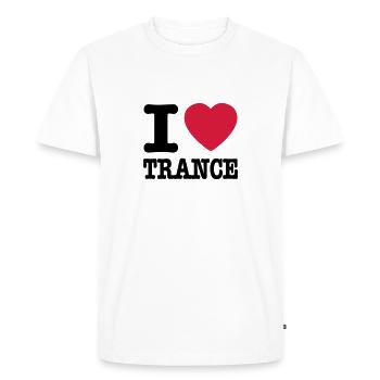 I love trance / I heart trance - T-shirt Premium bio Homme - blanc - Devant - Nico (187cm)