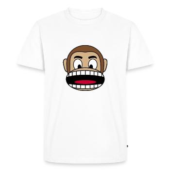 Monkey Face Gift - Men's Premium Organic T-Shirt - white - Front - Nico (187cm)