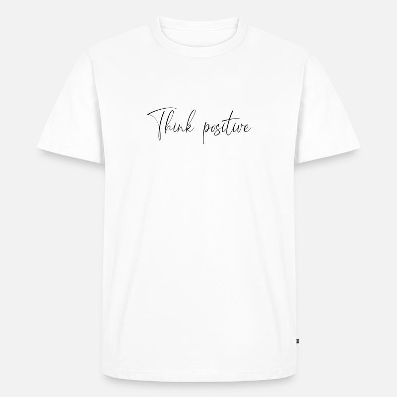 think positive - Männer Premium Bio T-Shirt - Weiß