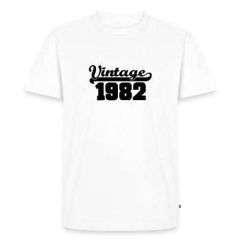 vintage 1982 - Men's Premium Organic T-Shirt - white - Front - Nico (187cm)