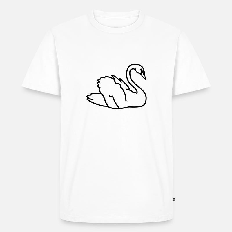 Schwan - Männer Premium Bio T-Shirt - Weiß