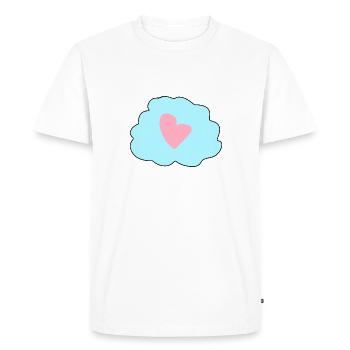 Cloud Blue Symbol Heart Love - Men's Premium Organic T-Shirt - white - Front - Nico (187cm)