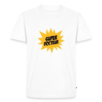 Super docteur ! - T-shirt Premium bio Homme - blanc - Devant - Nico (187cm)