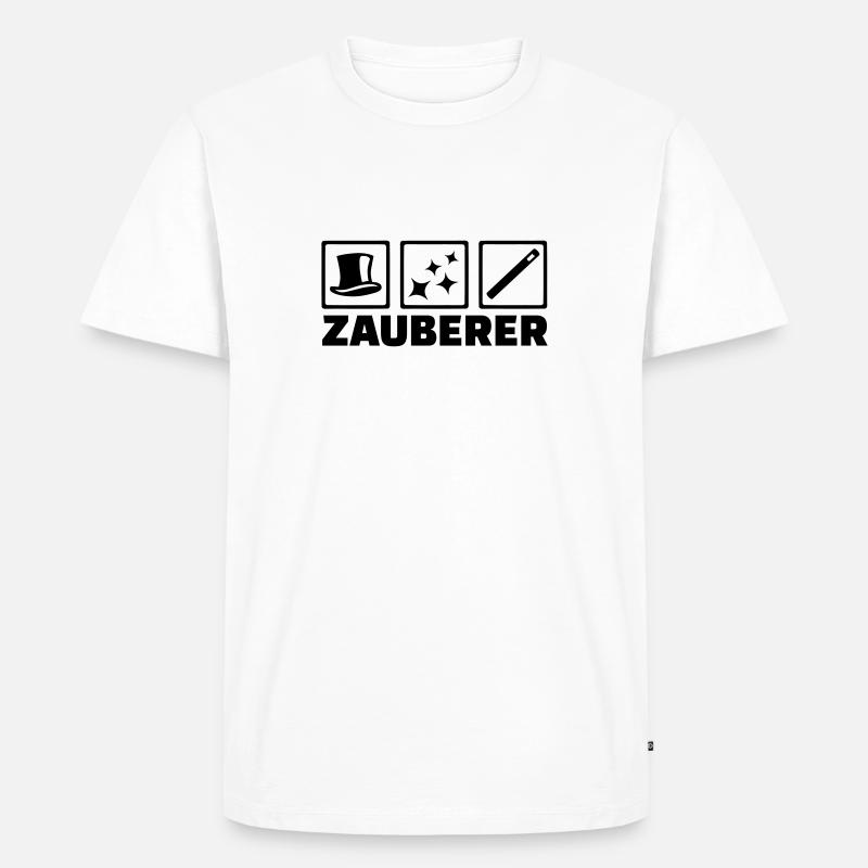 Zauberer - Männer Premium Bio T-Shirt - Weiß