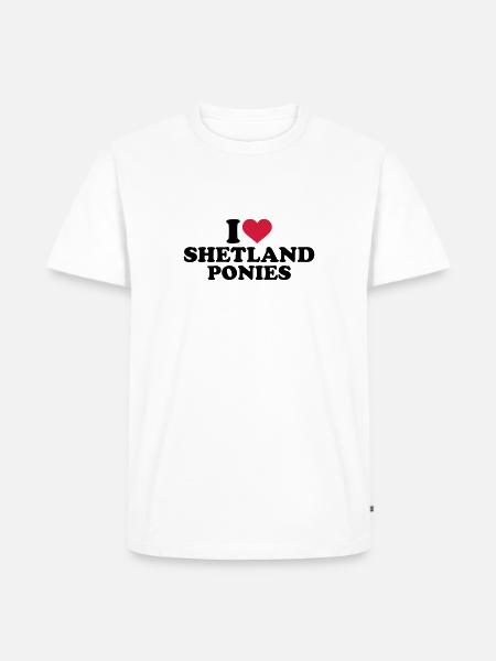 Shetland Pony - Männer Premium Bio T-Shirt - Weiß
