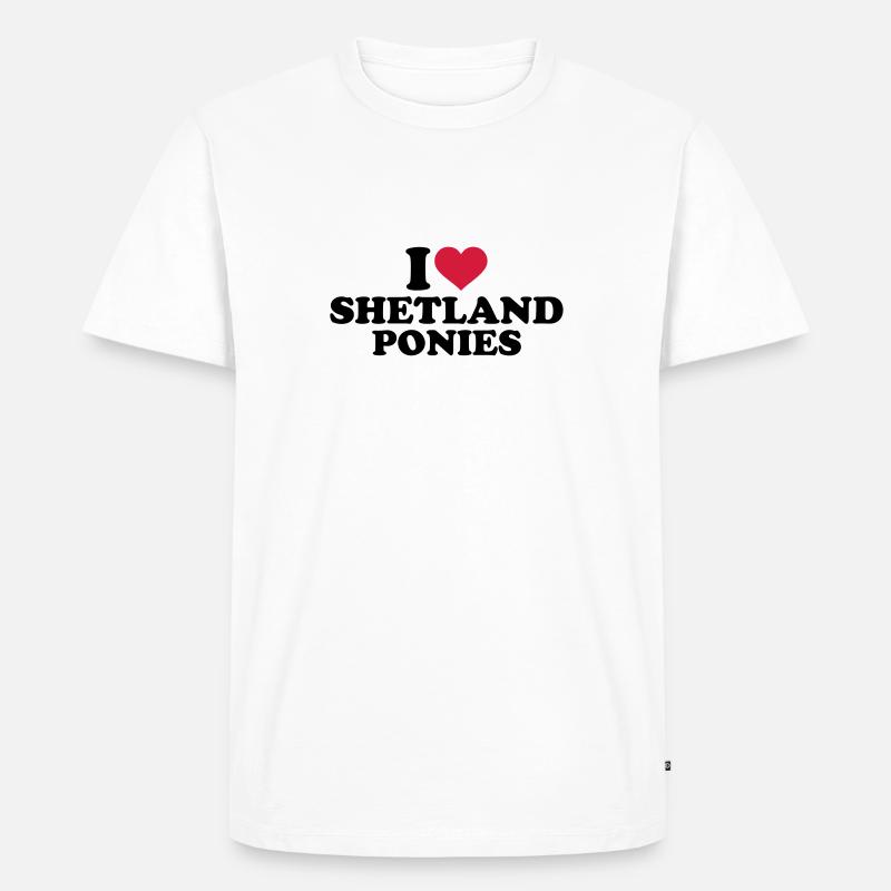 Shetland Pony - Männer Premium Bio T-Shirt - Weiß