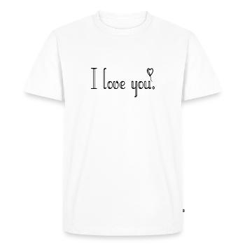 I love you - T-shirt Premium bio Homme - blanc - Devant - Nico (187cm)