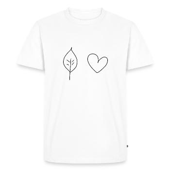 Heart Leaf Symbol Nature - Men's Premium Organic T-Shirt - white - Front - Nico (187cm)