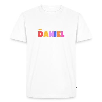 Daniel! Personnalisable - T-shirt Premium bio Homme - blanc - Devant - Nico (187cm)