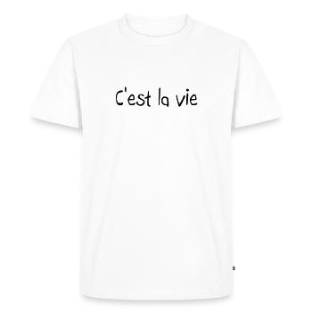 Quote - Men's Premium Organic T-Shirt - white - Front - Nico (187cm)