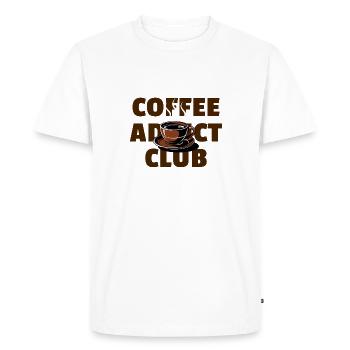 Coffee Addict Club - Fun Coffee Design - Men's Premium Organic T-Shirt - white - Front - Nico (187cm)