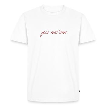 yes ma'am - Men's Premium Organic T-Shirt - white - Front - Nico (187cm)
