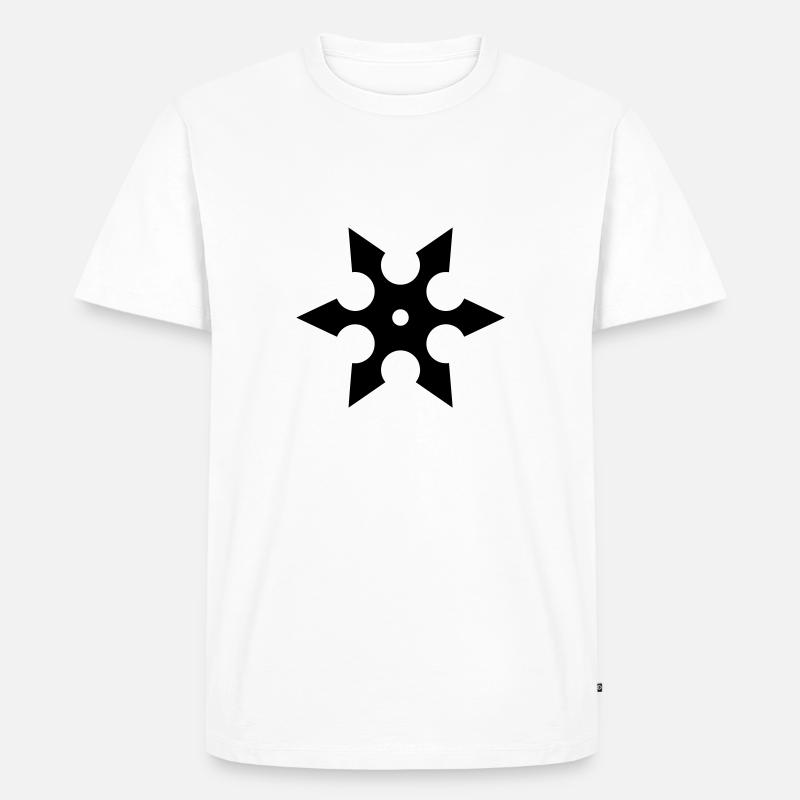 Wurfstern 1 - Männer Premium Bio T-Shirt - Weiß