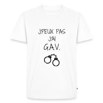 Police / Policier / Flic / Sécurité - T-shirt Premium bio Homme - blanc - Devant - Nico (187cm)