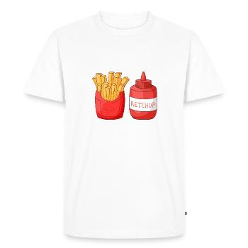 Frites ketchup frites - T-shirt Premium bio Homme - blanc - Devant - Nico (187cm)