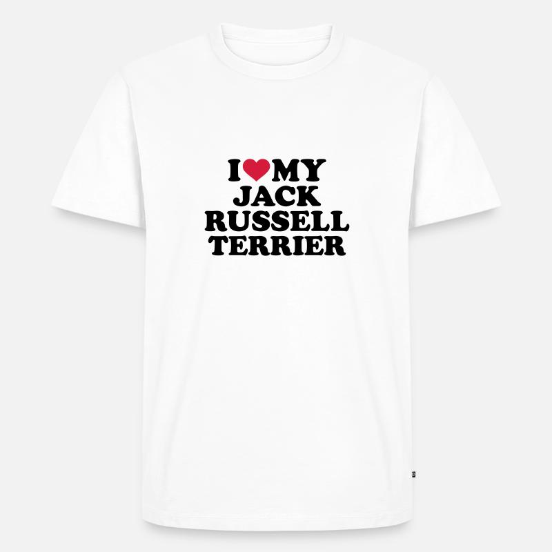 Jack Russell - Männer Premium Bio T-Shirt - Weiß