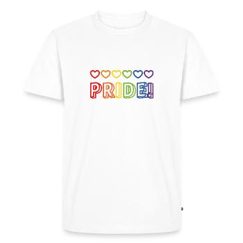Pride Rainbow Hearts - Men's Premium Organic T-Shirt - white - Front - Nico (187cm)