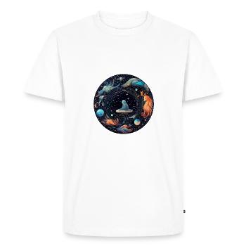 Voyages Cosmiques - T-shirt Premium bio Homme - blanc - Devant - Nico (187cm)