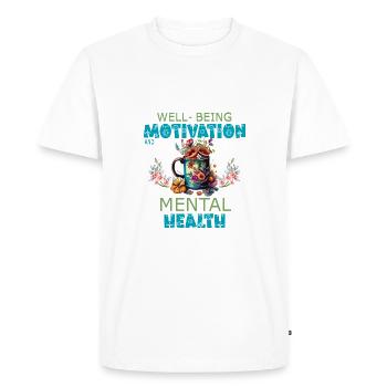 Bien-être Motivation et santé mentale - T-shirt Premium bio Homme - blanc - Devant - Nico (187cm)