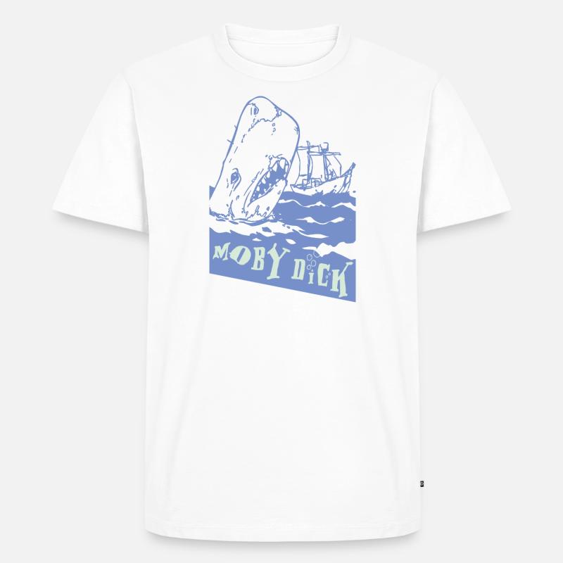 Moby Dick - Männer Premium Bio T-Shirt - Weiß