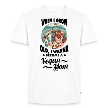 Une fille devient végétalienne - T-shirt Premium bio Homme - blanc - Devant - Nico (187cm)