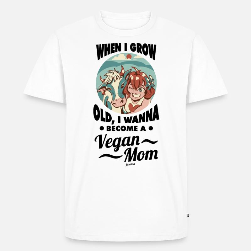 Mädchen wird Veganerin - Männer Premium Bio T-Shirt - Weiß