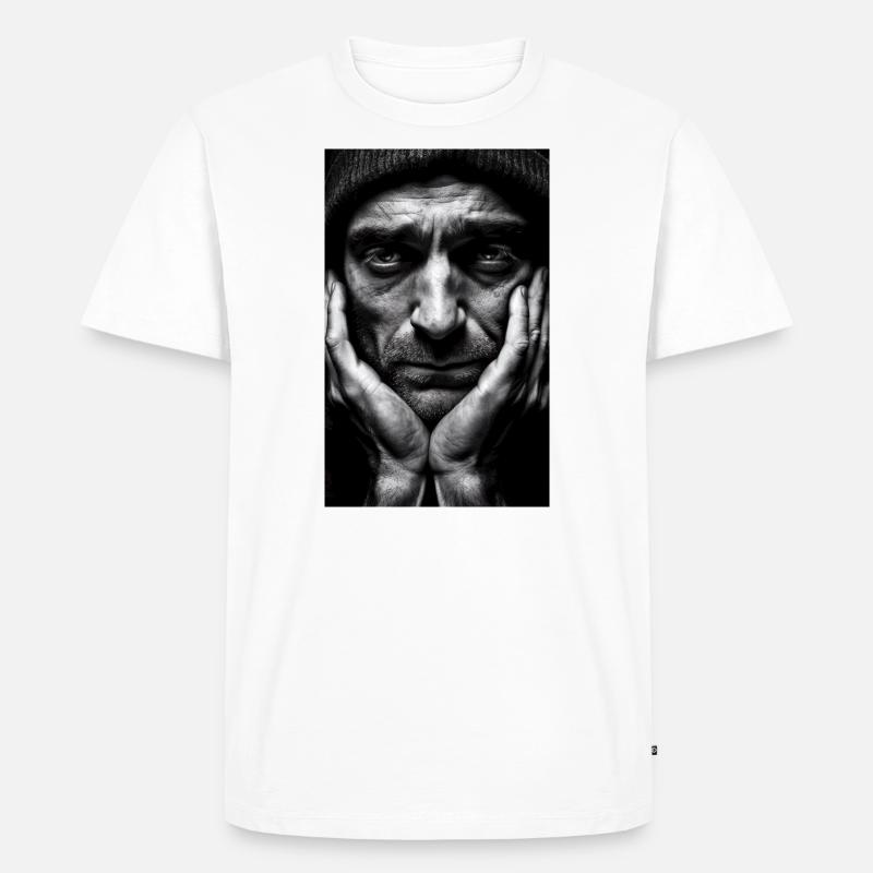 Thinking Guy - Männer Premium Bio T-Shirt - Weiß