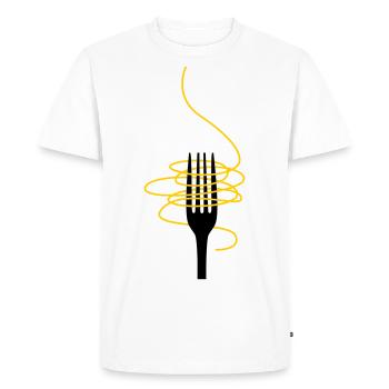 Fourchette aux spaghettis - T-shirt Premium bio Homme - blanc - Devant - Nico (187cm)