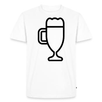 Bière - T-shirt Premium bio Homme - blanc - Devant - Nico (187cm)